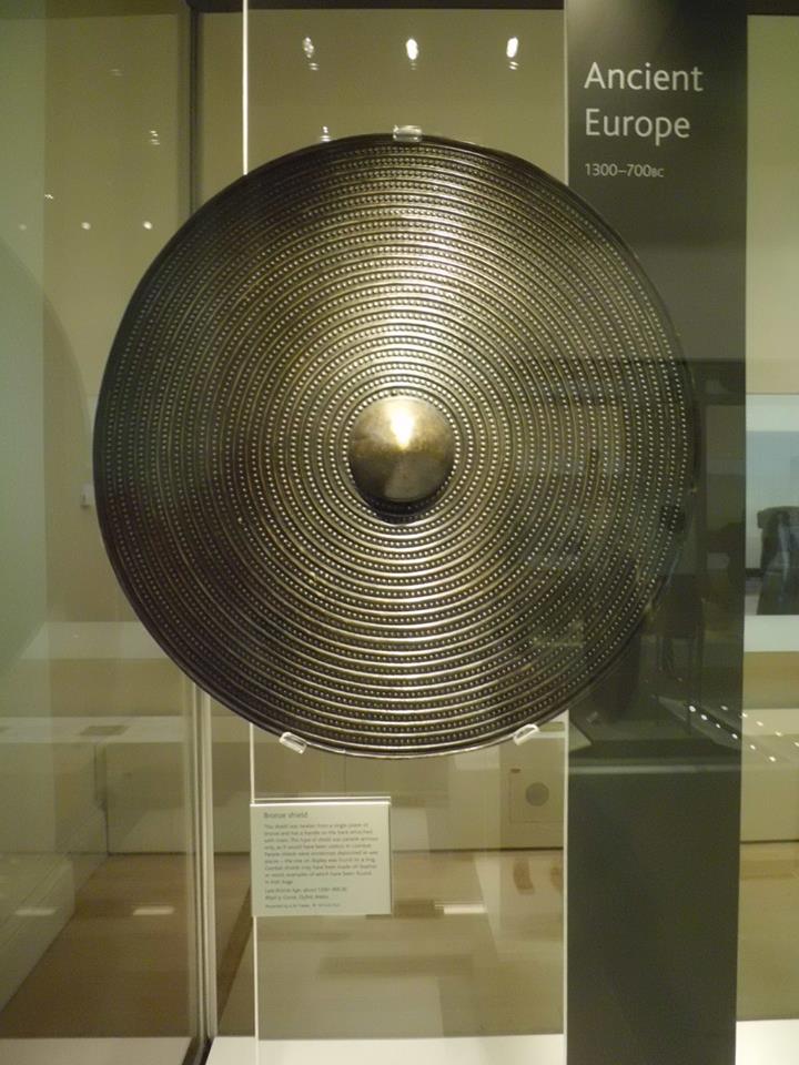 Bronze Shield, a sheet bronze parade armour, Bronze Age Era, British Museum, London, UK